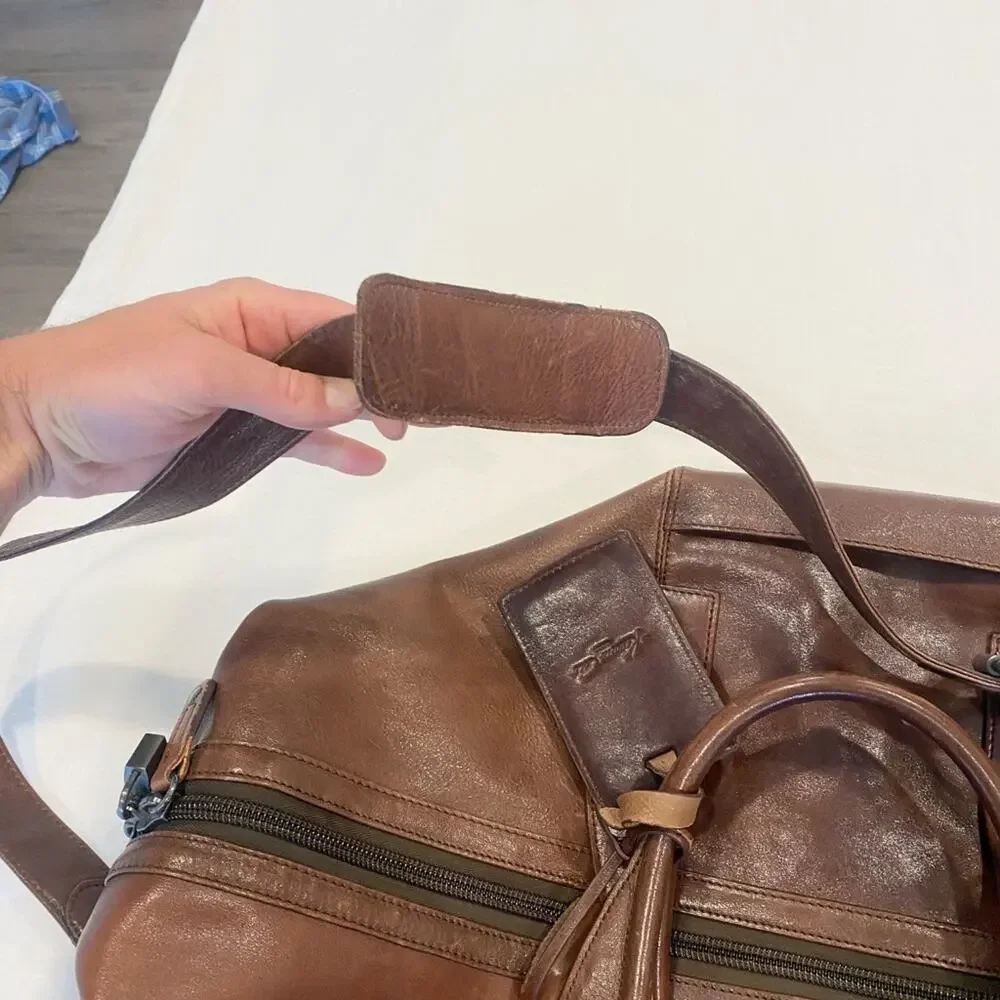 Kenneth Cole Leather Weekender Duffle Bag
